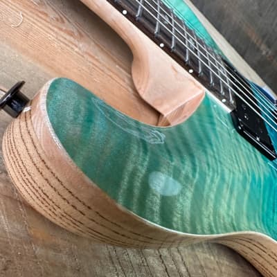 PRS Custom 24 Wood Library Flame Maple 10-Top  Stained Maple Neck Swamp Ash Back - Blue Fade 363699 image 17