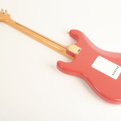 Fender Custom Shop 1955 Stratocaster DLX Closet Classic 1-Piece Maple Neck Faded Aged Fiesta Red CZ585601 image 8