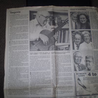 Andres Segovia  Death Newspaper Article June 4 , 1987 image 1