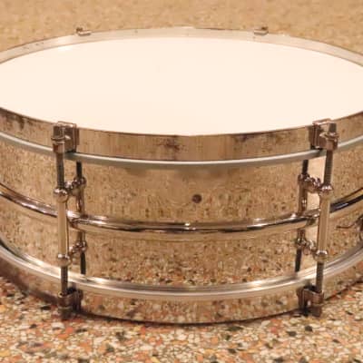 Ludwig Universal 5X14" Nickel over Brass Snare Drum Vintage 1930's