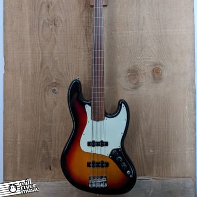 Fender Fretless Jazz Bass Guitar Sunburst USA Neck on MIM Body w/ Gig Bag image 2