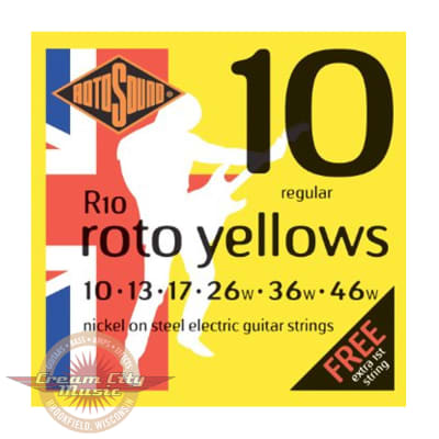 Rotosound R10 Roto Yellows Nickel Electric Guitar Strings .010-.046 image 1