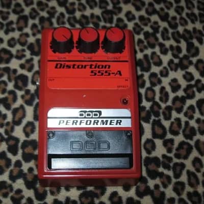 used vintage (1980s) DOD 555-A Distortion (Analog) Performer Series (red casing), + two 9v batteries, strings, extrra foam, and two extra battery CLIPS (NO Box / NO paperwork) image 2