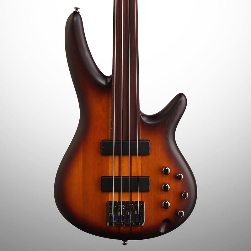 Ibanez SRF700 Portamento Fretless Electric Bass - Brown Burst Flat image 1