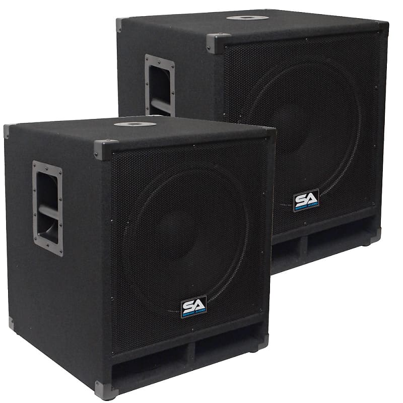 Pair of 15" Pro Audio Subwoofer Cabinet PA DJ PRO Audio Speaker Sub woofer 300W image 1