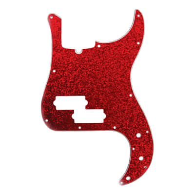 D'Andrea 4-Ply 13-Hole Precision P Bass Pickguard Red Sparkle for sale
