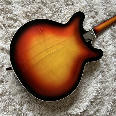 1965-1967 España Crucianelli ES-Style Hollowbody Electric Guitar w/ TKL HSC image 8