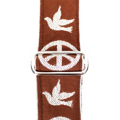 Souldier "Young Peace Dove" White & Brown Pattern 2" Guitar Strap image 5