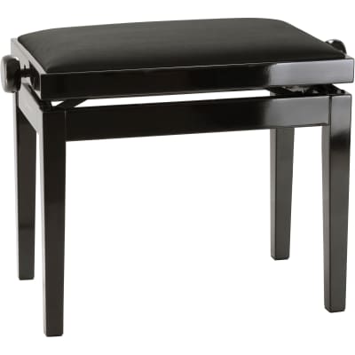 Konig & Meyer 13911 banquette piano noir brillant avec assise en skaï noir