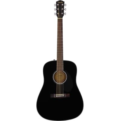 Fender CD-60S Solid Top 6-String Dreadnought Acoustic Guitar - Black image 1