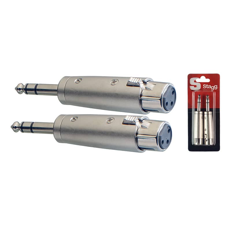 2-Pack Stagg ACXFPMSH 1/4" Male TRS to Female XLR Adapter image 1