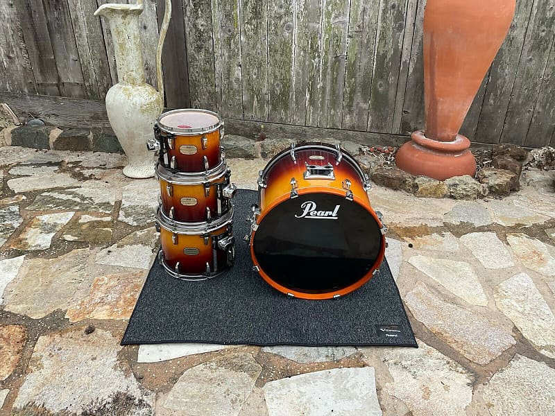 Pearl Session Maple Custom 4pc Drum Set Kit Tobacco Burst!!