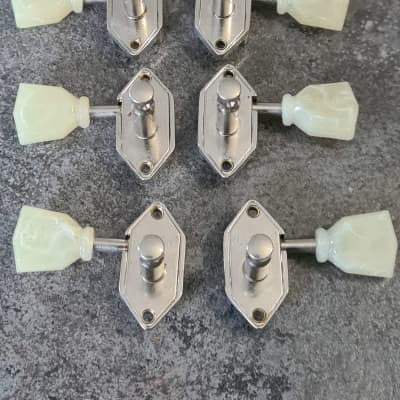 Kluson Waffle Back machine head tuners with green buttons Gibson Les Paul ES-335 image 3
