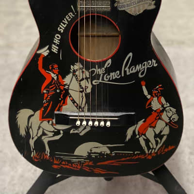 Supertone Lone Ranger Parlor Guitar 1930s Black for sale