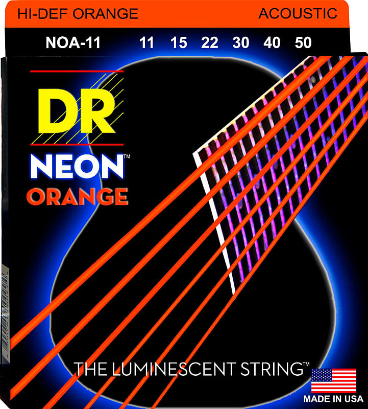 Dr  Noa 11 Neon Orange Corde Per Chitarra Acustica image 1