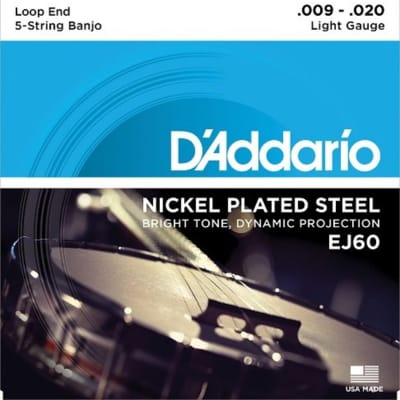 D'Addario Nickel Light 9-20 Banjo Strings image 1