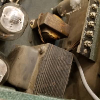 Operadio 1A30 Art Deco Theatre or PA Tube Amp 6L6 6J7 20 Watt 1947 - Wrinkled Green and Grey image 13