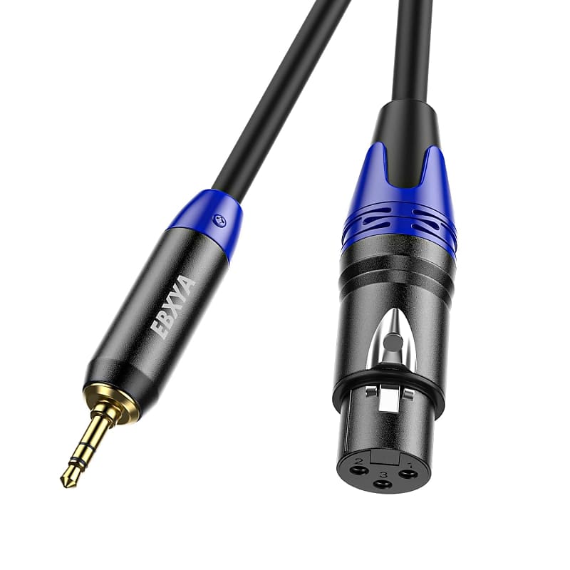  JOMLEY 3.5mm to XLR Cable, XLR to 3.5mm Unbalanced Aux Micphone  Cbale, 1/8 inch Mini Jack Stereo to XLR Male Cord Adapter for Cell Phone,  Laptop, Speaker, Mixer - 3.3ft 