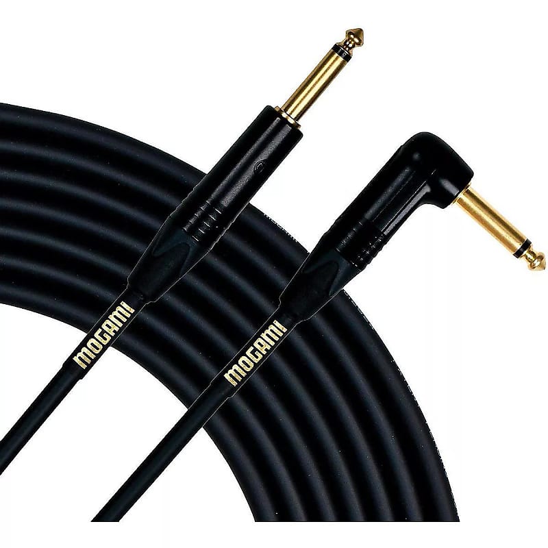 Mogami Gold Instrument-25R Premium Guitar Cable w/Straight to Right Angle Plugs image 1