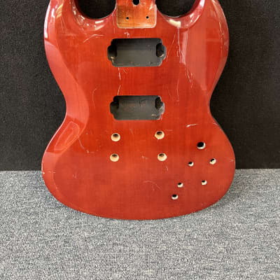 Unbranded SG style guitar body - worn cherry Project build #3 image 1
