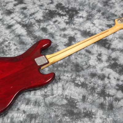 USA Schecter Custom Shop Traditional J-Bass 1998 Transparent Crimson Red Trans Red Left Handed Bass image 12