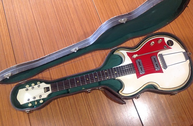 Rare vintage original 1959 Maton EG75 Goldline Supersolid body White Red