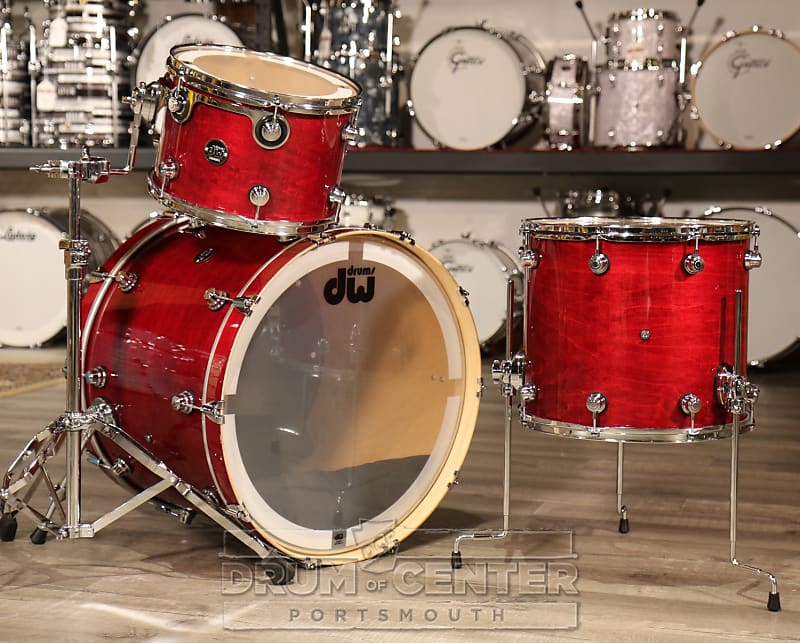 DW Performance 3pc Lacquer Drum Set 24x18/13x9/16x14 Cherry Reverb