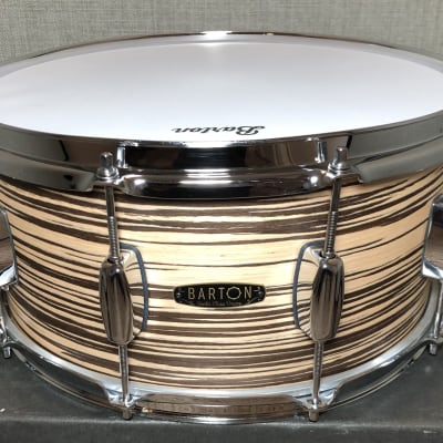 Barton Beech "Model 84" 6.5x14 Snare Drum - Zebrano Finish image 1