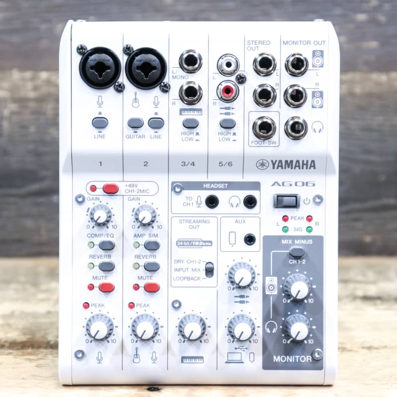 Yamaha AG06MK2 White 6-Channel Live Streaming Mixer / USB 
