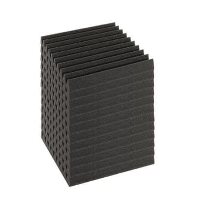 Arrowzoom New 12 pcs Black 19.6 x 19.6 x 1.9 in Wedge Tile Acoustic Studio Foam Sound Absorbing Panel KK1134 image 1