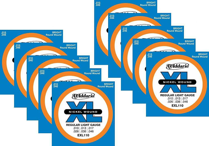 10 sets D Addario EXL110 Nickel Electric Guitar Strings Reverb