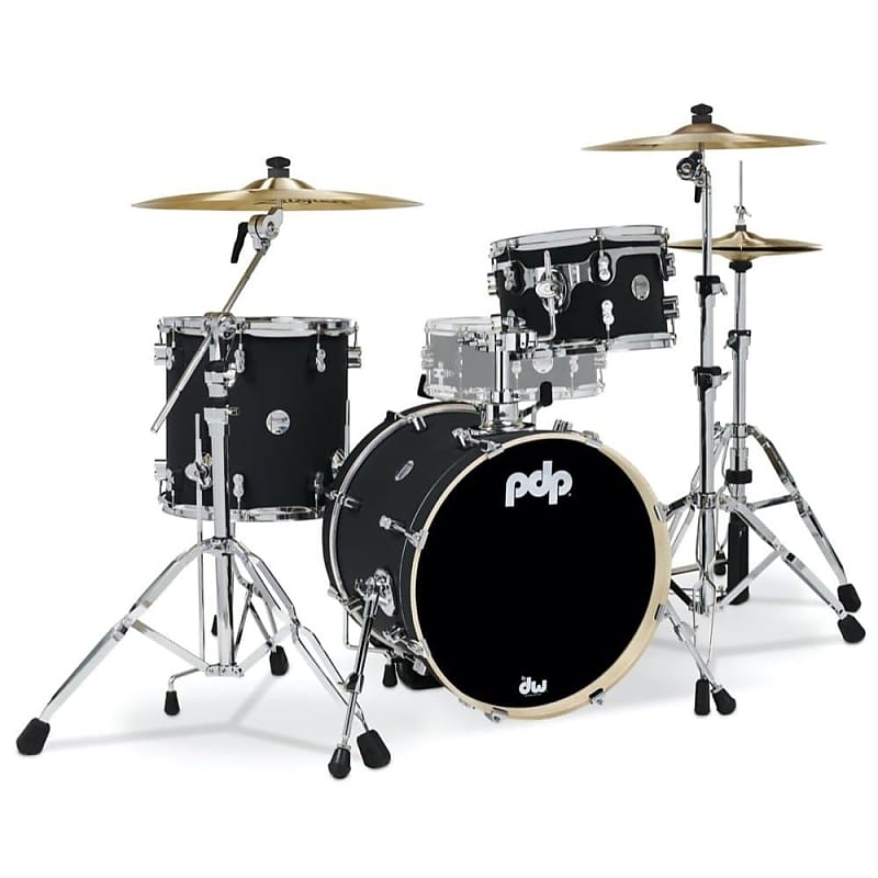 PDP Concept Maple 3pc Bop Drum Set Satin Black image 1