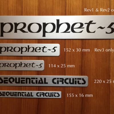 Replacement nameplate set (#2,#3,#4 & #5) for Sequential Circuits "Prophet-5" Rev. 3 image 2