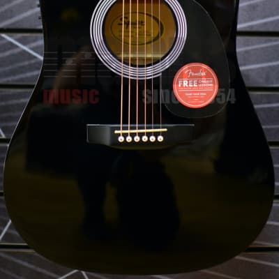 Fender Squier SA-105CE Dreadnought Black Electro Acoustic Guitar image 1