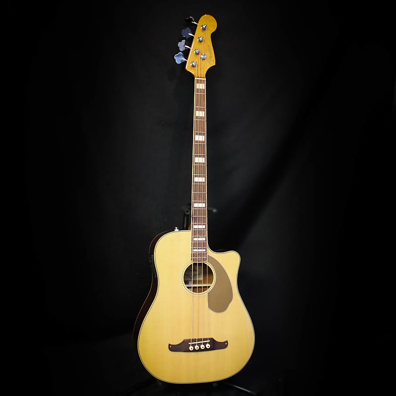 Used Fender Kingman Acoustic Electric Bass w/ Case Natural Reverb