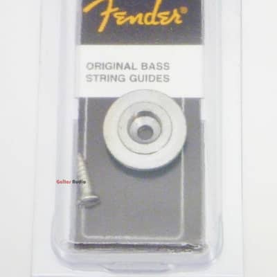 Genuine Fender J/P Bass String Retainer Guide w/ Mounting Screw - Chrome image 5