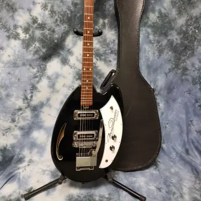 Video Demo 1968 Teisco May Queen Black White Pro Setup New Strings Original Soft Shell Case image 1