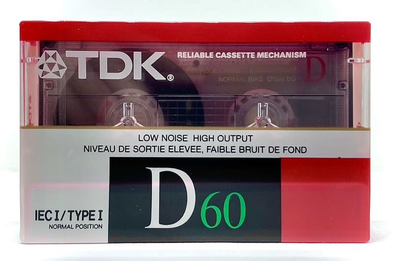 2 PACK: TDK D 60  Type I Cassette Tapes (60 Minutes / 1987 Version) image 1