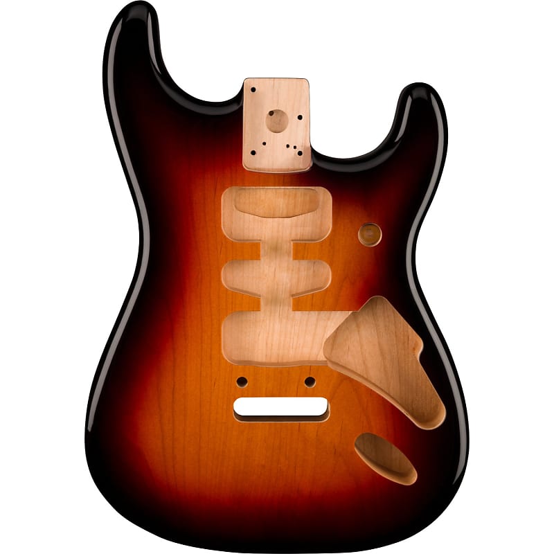 Genuine Fender Deluxe Series Stratocaster HSH Alder Body 2 Point Bridge Mount, 3 color sunburst image 1