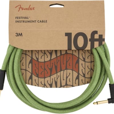 Fender Festival Instrument/Guitar Cable Eco-Friendly Pure Hemp, GREEN 10' ft for sale