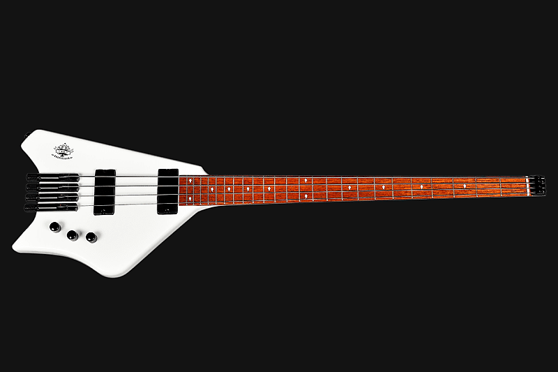 BootLegger Guitar Ace  Headless Bass White 7.8 Pounds White Stiletto Case &  Flask image 1