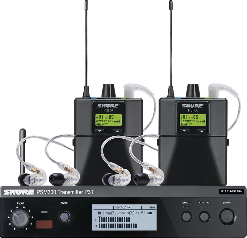 Shure PSM300 Twin Pack Pro Wireless In-Ear Monitor System, H20 Band image 1