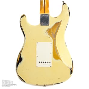 Fender Custom Shop 1957 Stratocaster Heavy Relic Aged Vintage White Over 2-Color Sunburst (Serial #82425) image 3