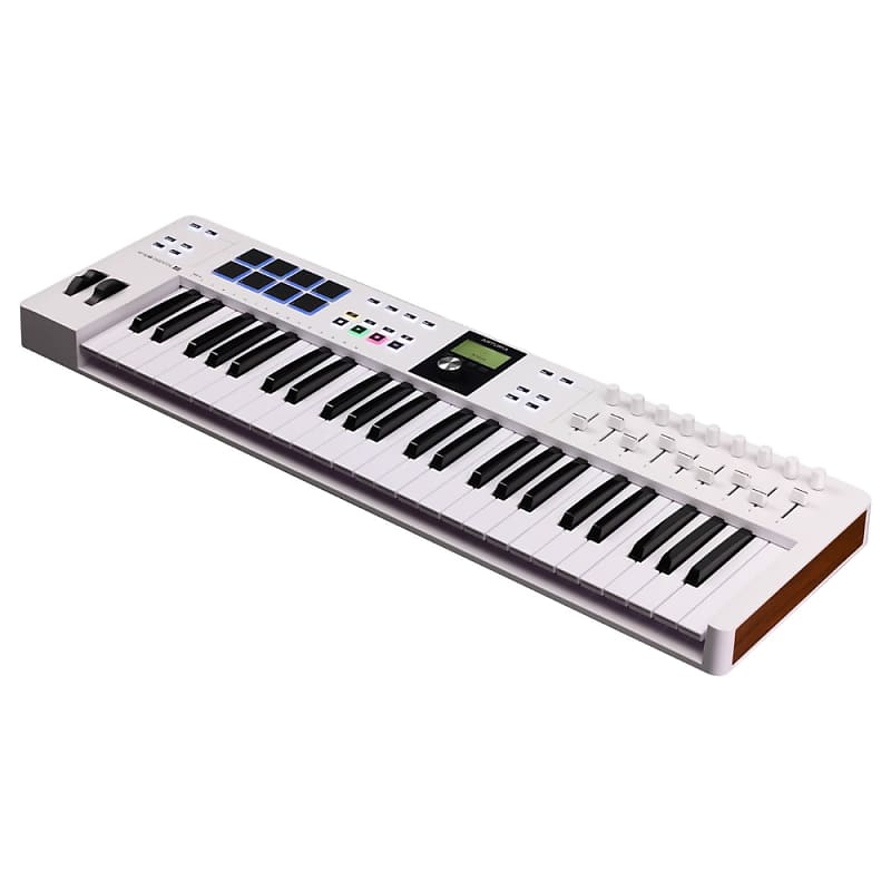 Arturia KeyLab Essential 49 mk3 MIDI Controller White Bundle w/Pig Hog MIDI  Cable, USB Cable & Liquid Audio Polishing Cloth