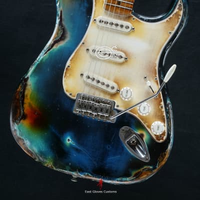 Fender Stratocaster Galaxy Blue Heavy Aged Relic by East Gloves Customs (Very Rare) image 12