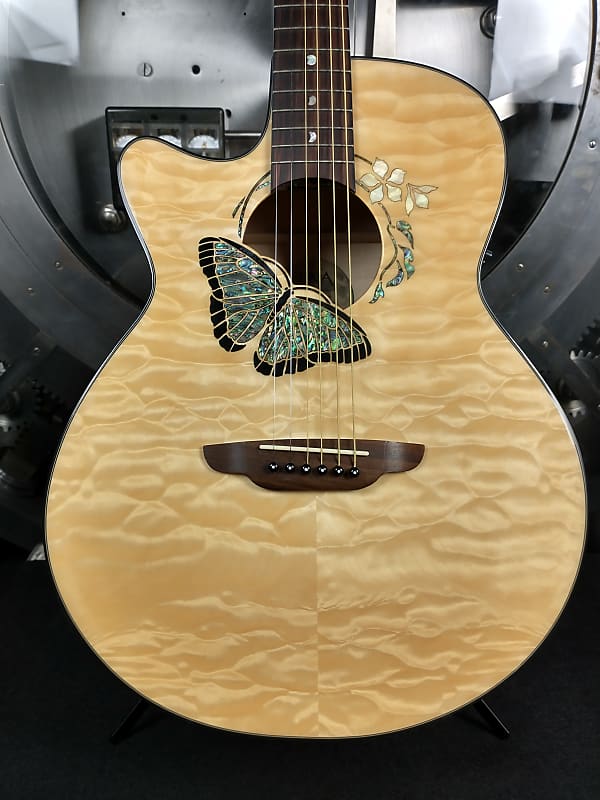 Luna Left Handed Fauna Butterfly Acoustic Electric | Reverb Norway