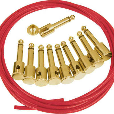 George L's Pedalboard Effects Cable Kit 10' .155 - Red w Unplated Plugs image 1