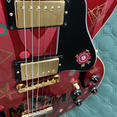 Gibson ES335 Jim Beam model only 18 produced. 1999 - Red Metallic and Graphics hand painted. image 5