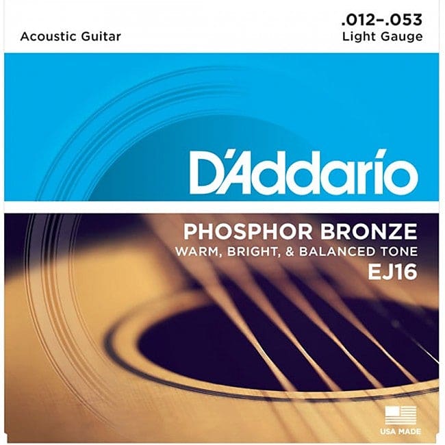 D'Addario EJ16 Acoustic Guitar Strings Phosphor Bronze 12-53 Light image 1