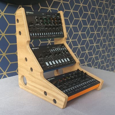 Roland Aira Compact S1 J6 T8 E4 - Oak Veneer Triple Stand from Synths And Wood image 3